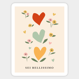 Cute floral art, Valentine's Day, Hearts, Flower market, Aesthetic poster, Abstract flowers Sticker